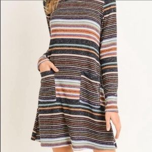 NWOT Long Sleeve Striped Boutique Dress